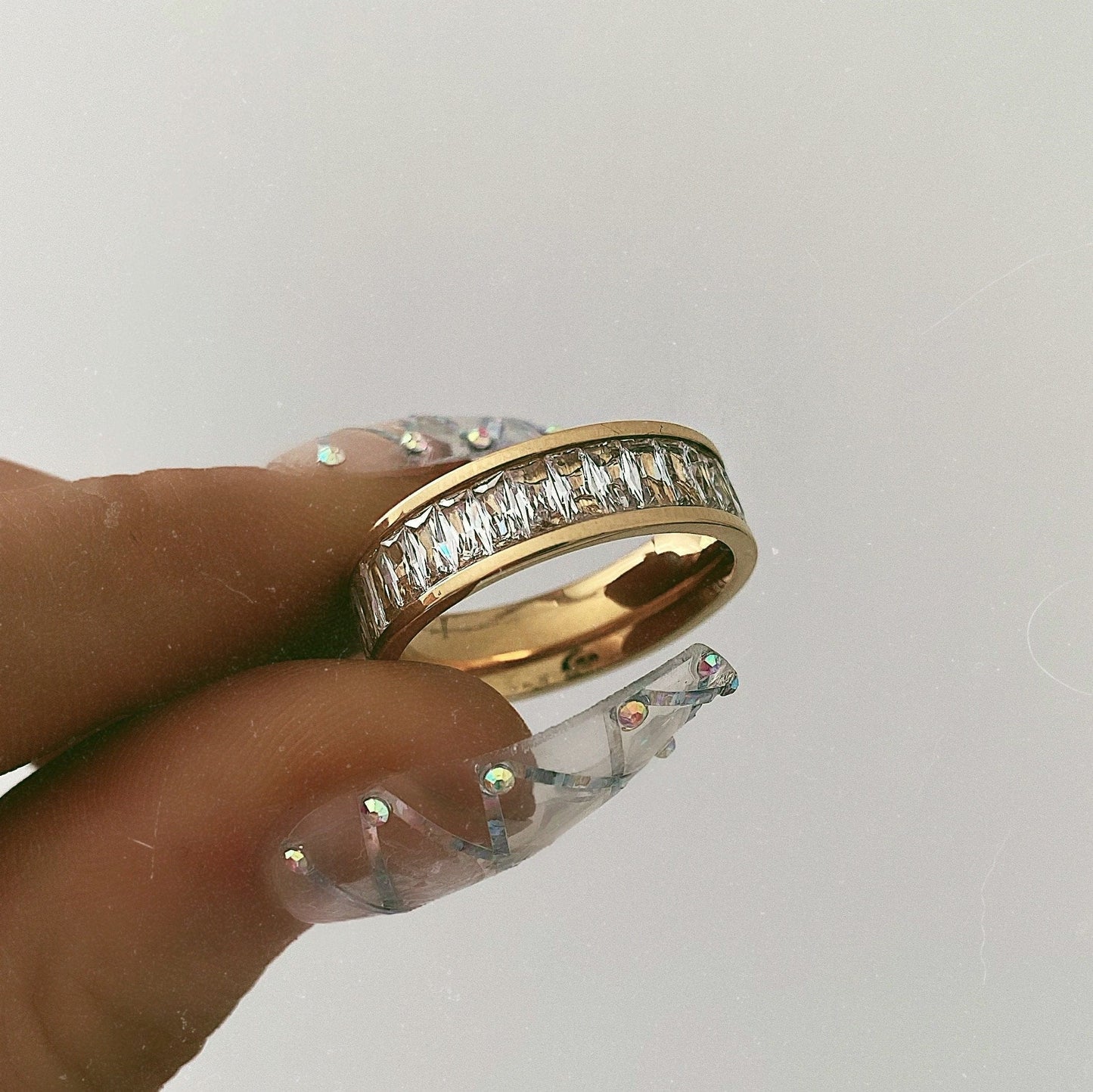 Klarissa – Bague Diamantée en Acier Inoxydable