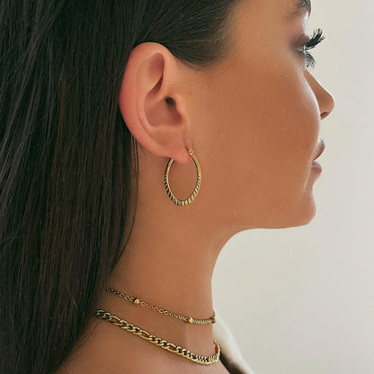 Aurya – Collier Chaîne Serpent Perlée Plaqué Or