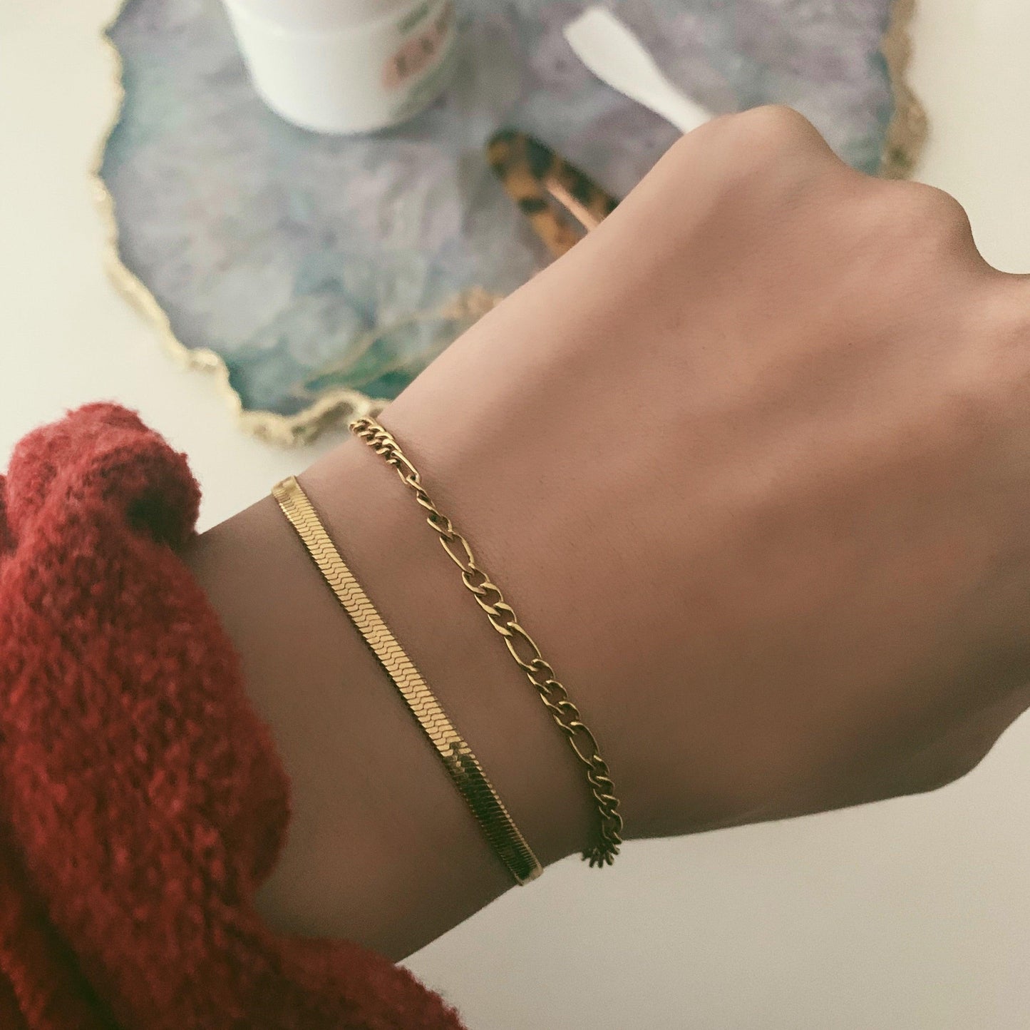 Kylie – Bracelet Plaqué Or en Acier Inoxydable