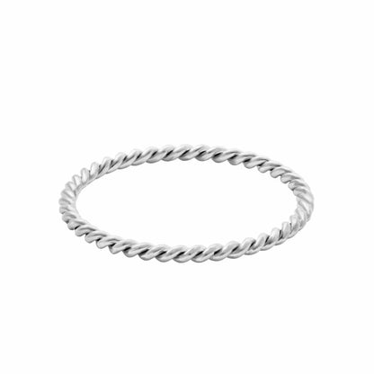 Rina – Bague Torsadée en Acier Titane