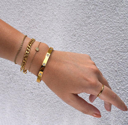 Carrie – Bracelet Manchette en Or avec Diamants