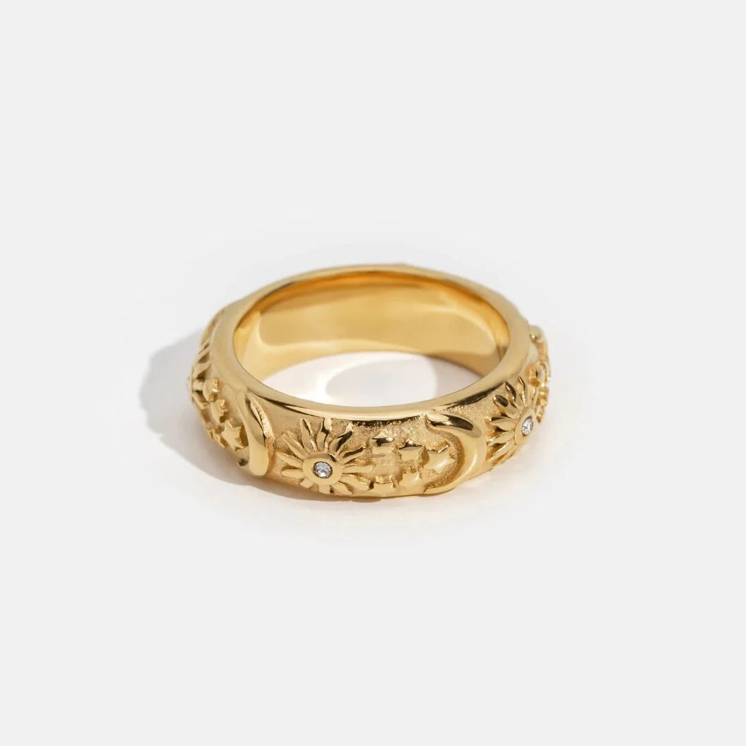 Lunea – Bague Céleste en Acier avec Zircon