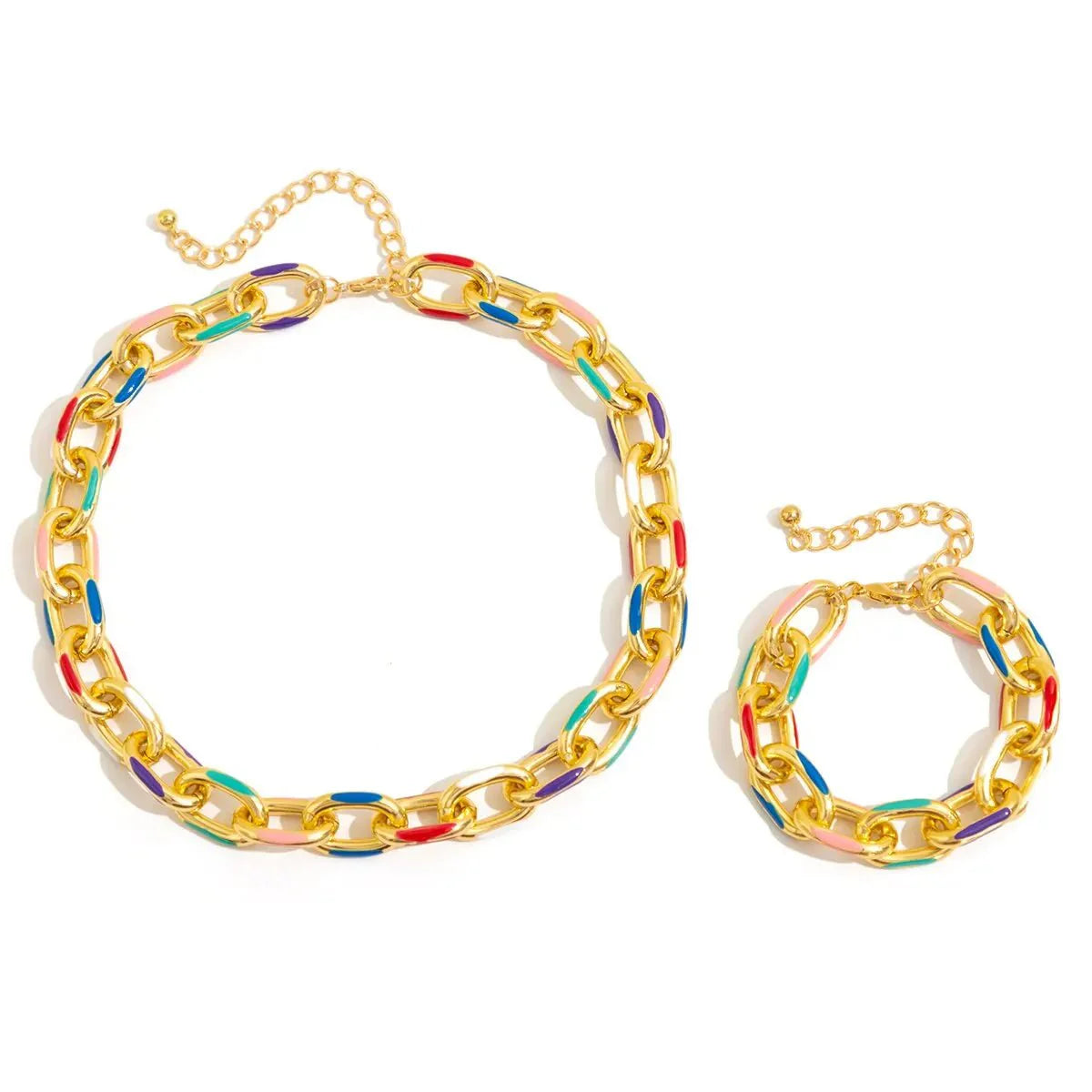 Jaya – Ensemble Collier & Bracelet Chaîne Colorée