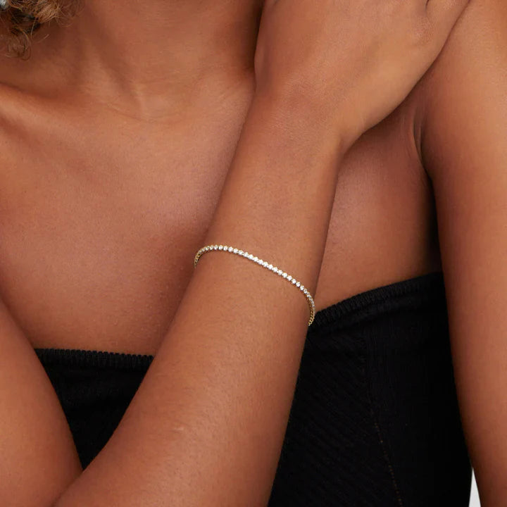Cordelia – Bracelet Tennis Doré