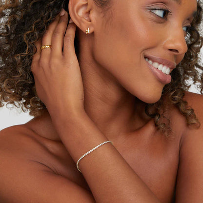Cordelia – Bracelet Tennis Doré
