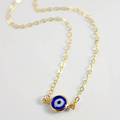 Collier vintage avec le mauvais œil bleu - Collier avec le mauvais œil