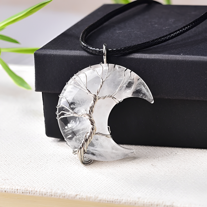 Collier Femme avec Arbre de Vie et Pendentif Lune