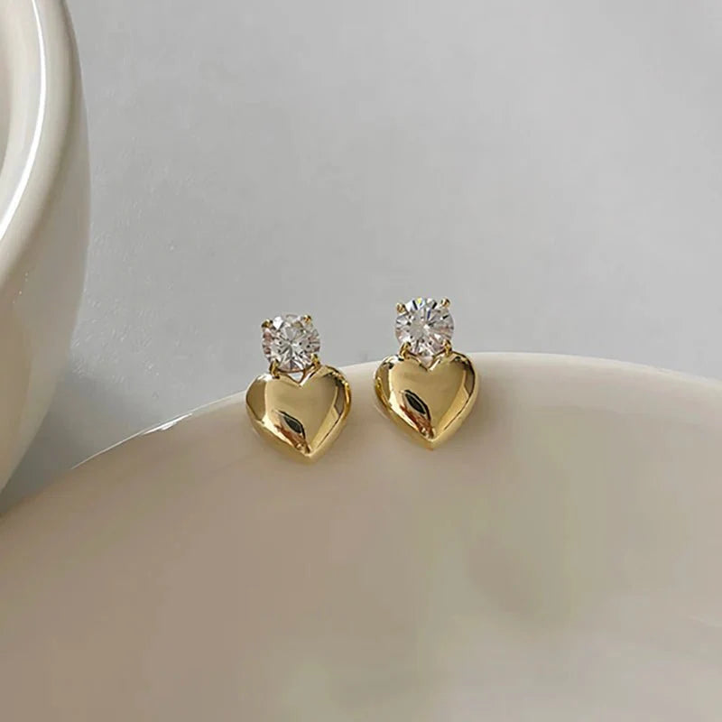 Coralie – Mini Boucles Cœur Dorées