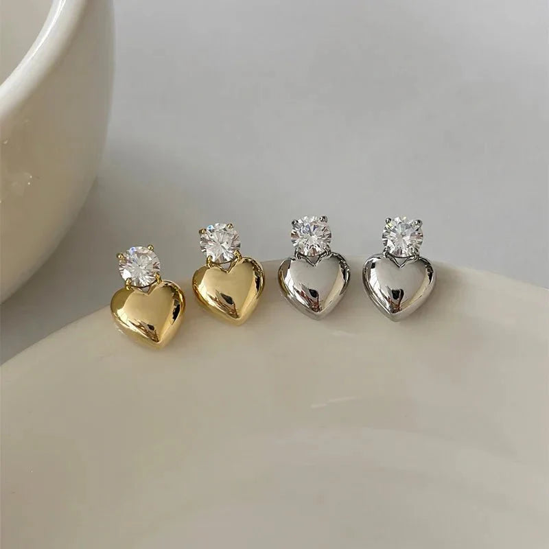 Coralie – Mini Boucles Cœur Dorées