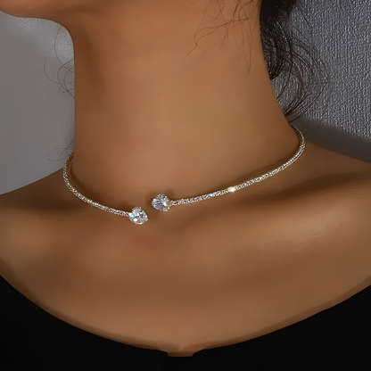 Olli – Collier Ras-du-Cou Cœur Ouvert en Diamants