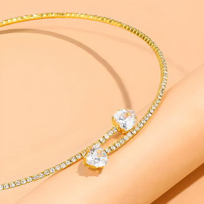Olli – Collier Ras-du-Cou Cœur Ouvert en Diamants
