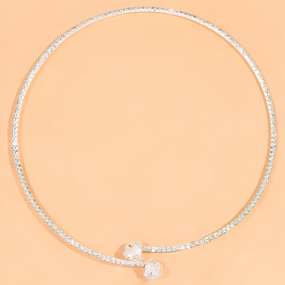 Olli – Collier Ras-du-Cou Cœur Ouvert en Diamants
