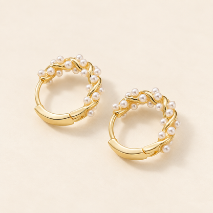Boucles d'Oreilles Femmes Tordues avec Détail en Boule - 1 Paire
