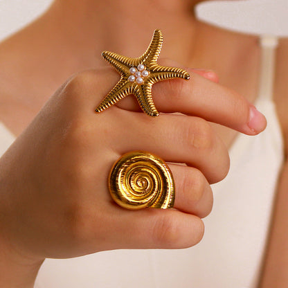 Shiela – Bague Étoile de Mer Dorée