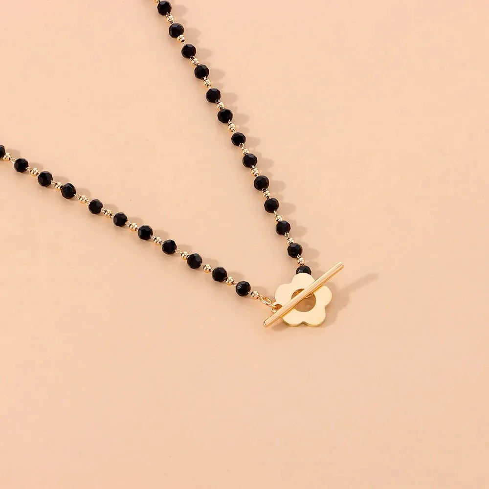 Naya – Collier Ras-du-Cou Floral à Fermoir Fleur