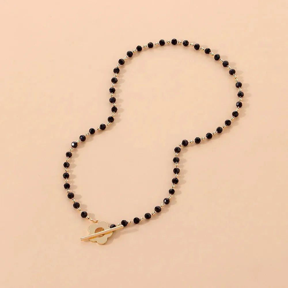 Naya – Collier Ras-du-Cou Floral à Fermoir Fleur