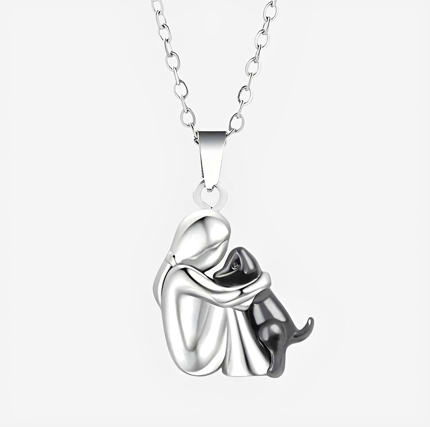 Miwa – Collier Petite Fille et Chien en Étreinte