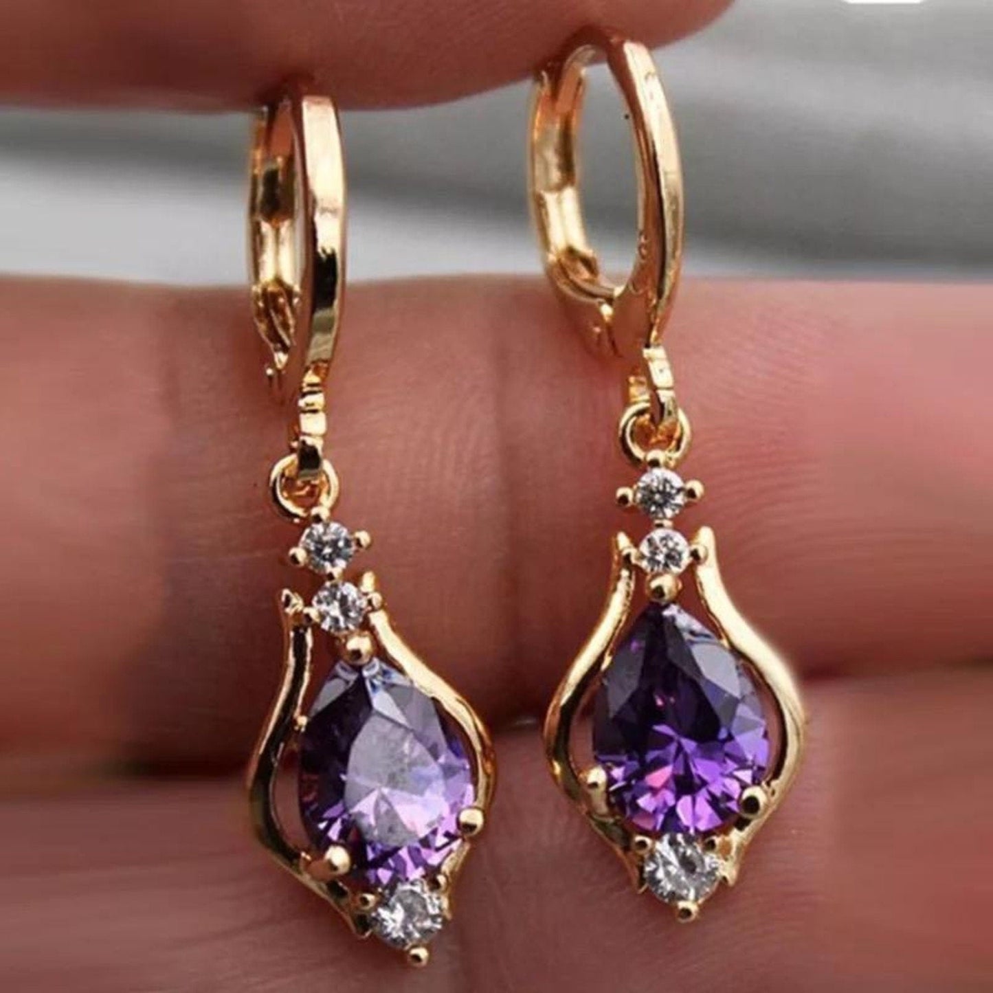 Kate - Boucles d'oreilles cœur arc-en-ciel