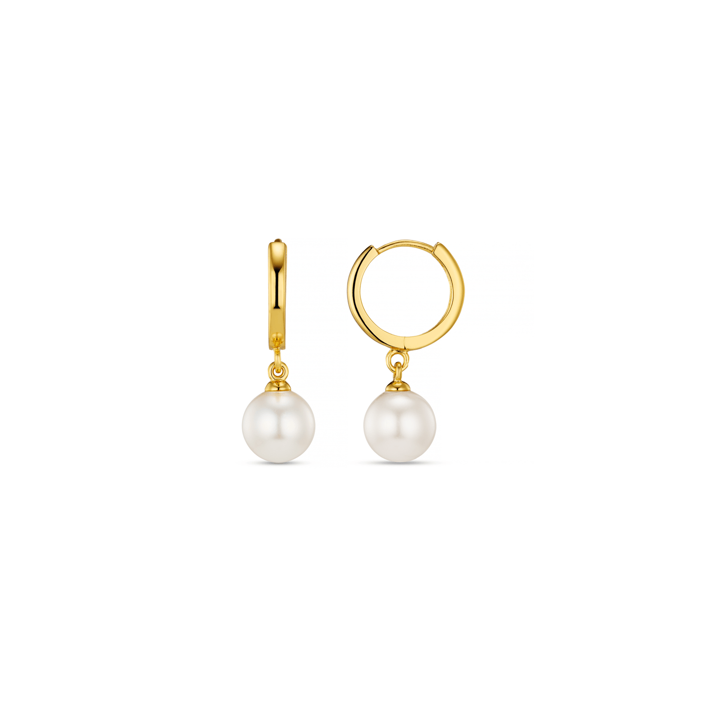 Perla – Créoles Huggie avec Perle Pendante
