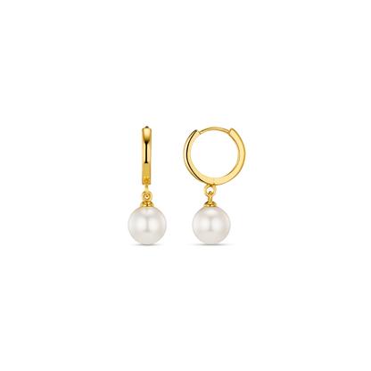 Perla – Créoles Huggie avec Perle Pendante