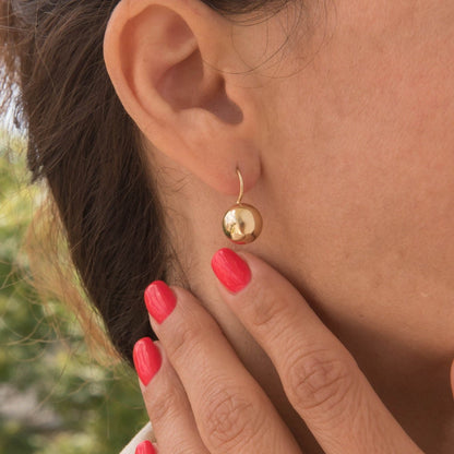Boucles d'oreilles boule - Crochets d'oreilles ronds et brillants