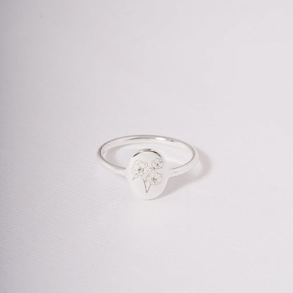 Bague naissance fleur - Bague délicate personnalisée