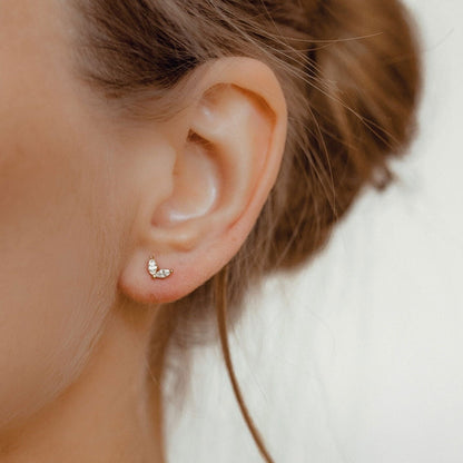 Set de boucles d'oreilles 4 pièces - Géométrique Marquise-Fleur Zirconia