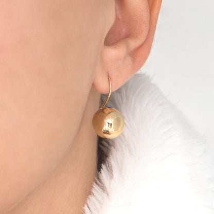 Boucles d'oreilles boule - Crochets d'oreilles ronds et brillants