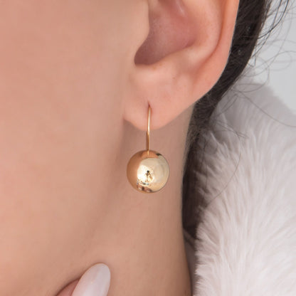 Boucles d'oreilles boule - Crochets d'oreilles ronds et brillants