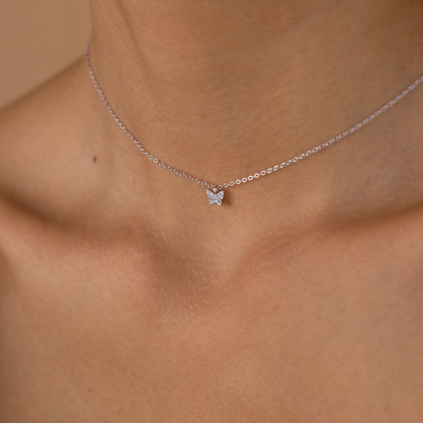 Mandy – Collier Papillon Pavé