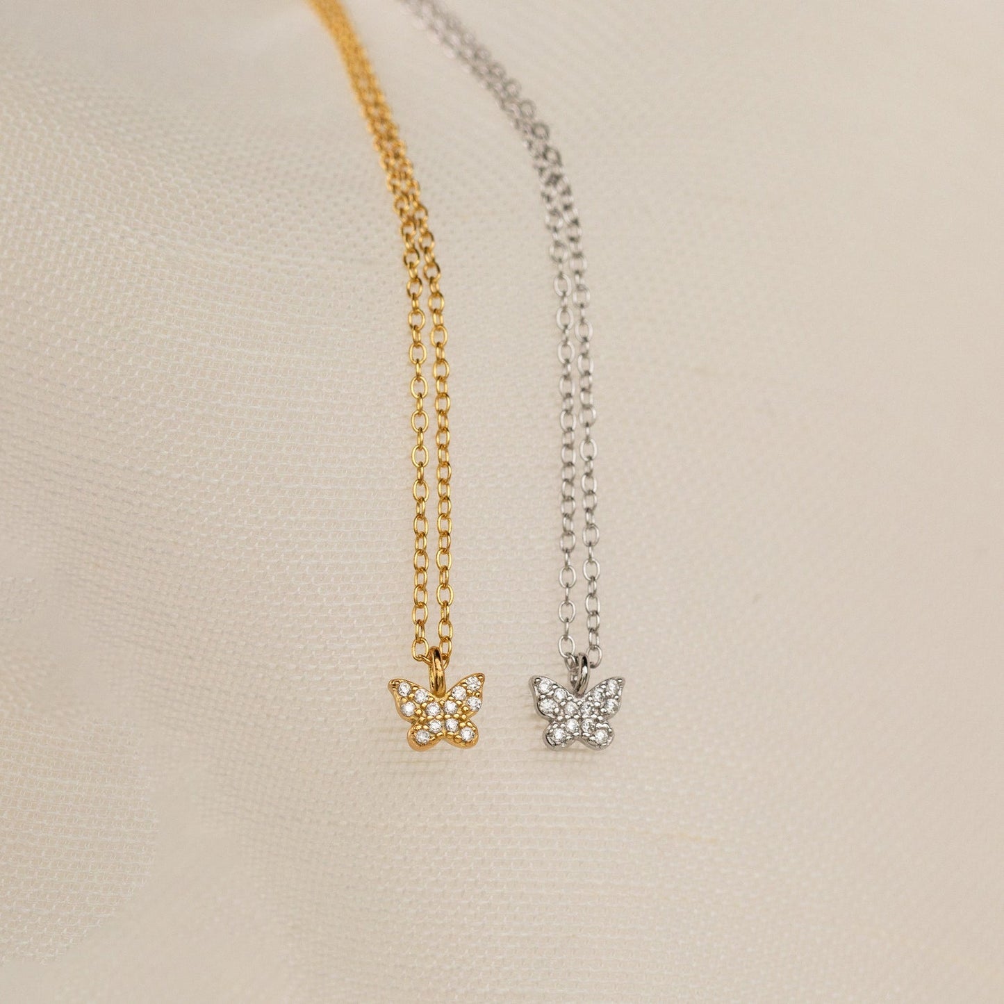 Mandy – Collier Papillon Pavé