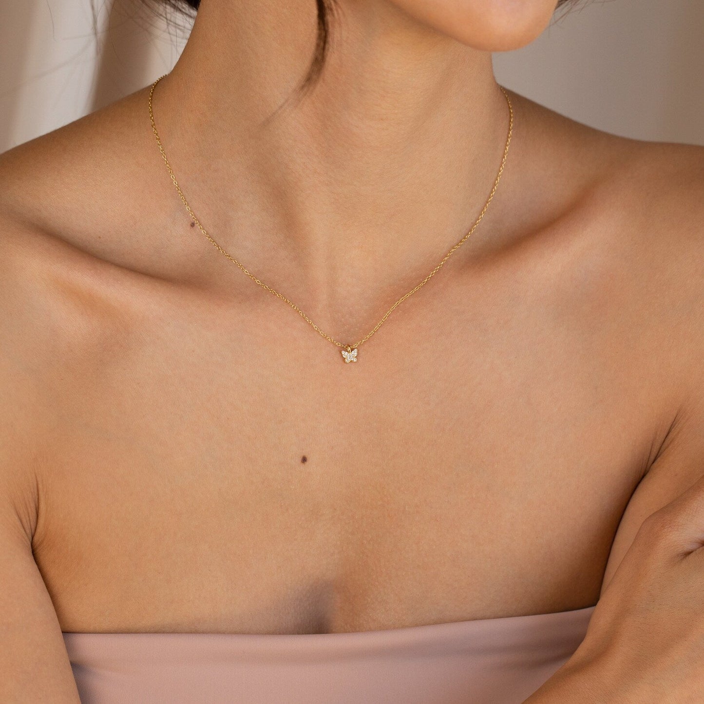 Mandy – Collier Papillon Pavé