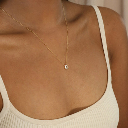 Collier en diamant forme poire - Collier diamant en forme de goutte