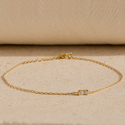 Sophie – Bracelet Baguette avec Pierre de Naissance