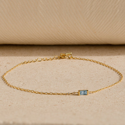 Sophie – Bracelet Baguette avec Pierre de Naissance