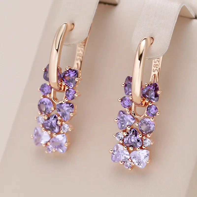 Joshi – Boucles d'Oreilles Élégantes Mauve