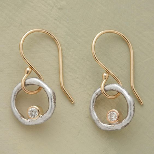 Zia – Boucles Vintage Zircone Or & Argent