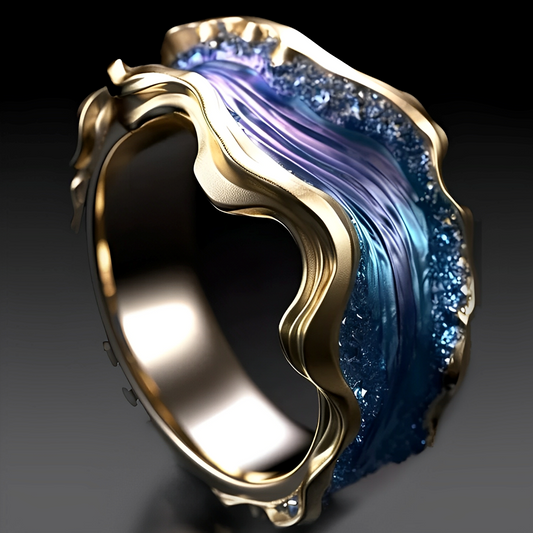 Mira – Bague Vintage Dorée Océan