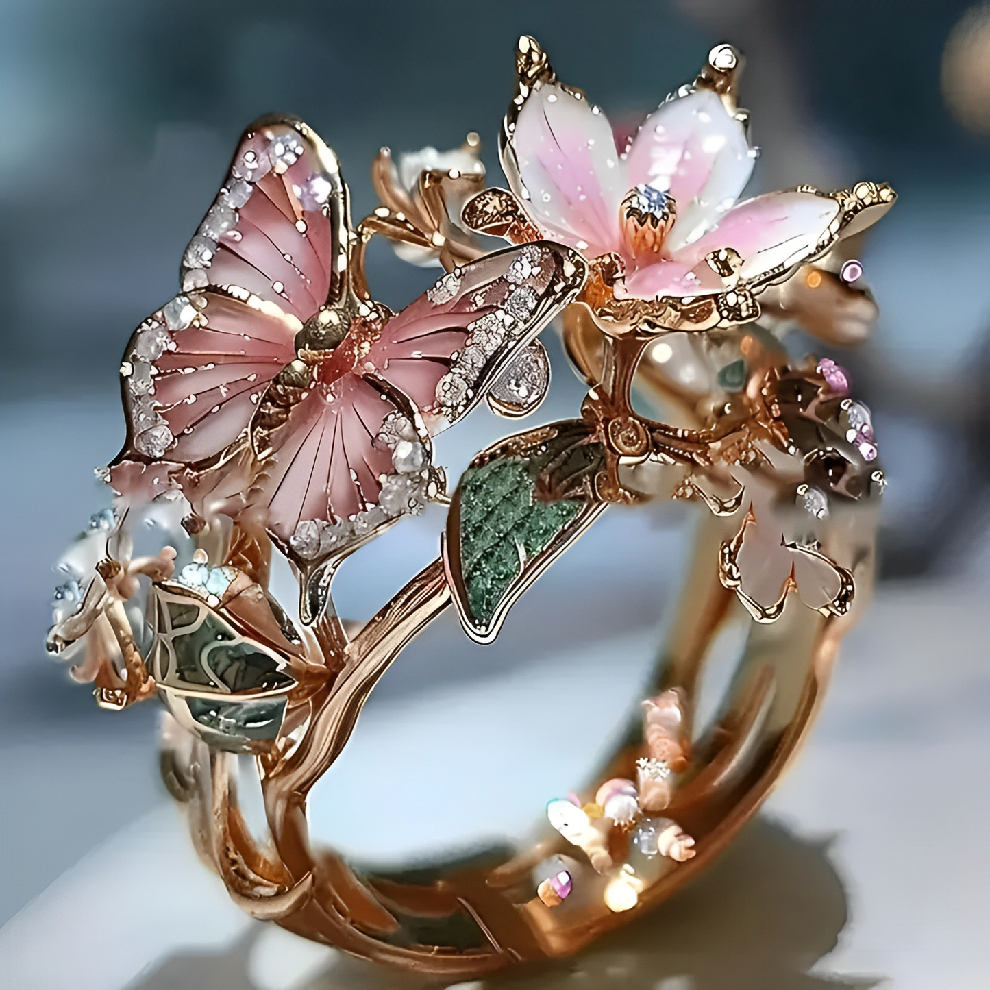 Meliora – Bague Papillon Étincelante en Zircon