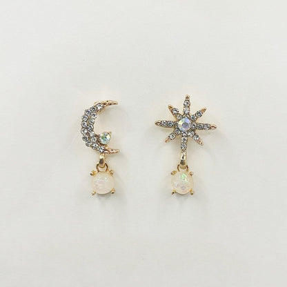 Stella – Boucles d'oreilles asymétriques en opale