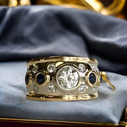 Sierra – Bague Dorée Vintage avec Zircone Incrustée