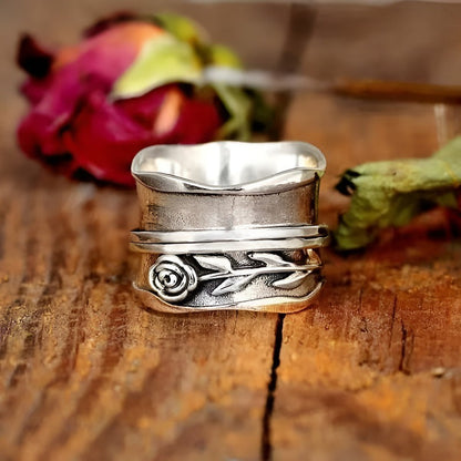 Lilwen – Bague Fleur Vintage en Argent