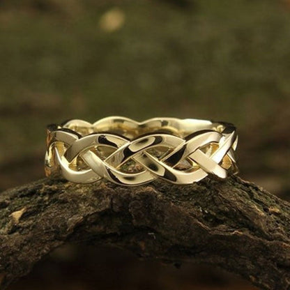 Thalia – Bague Tressée Vintage en Doré