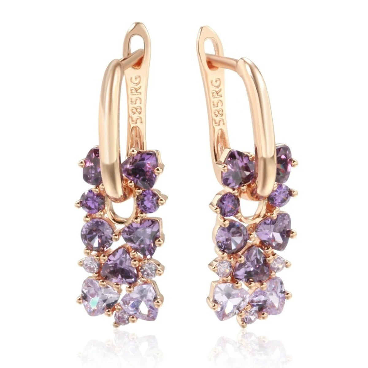 Joshi – Boucles d'Oreilles Élégantes Mauve