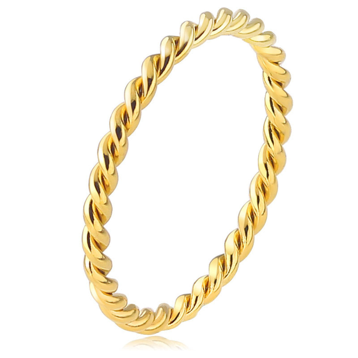Rina – Bague Torsadée en Acier Titane