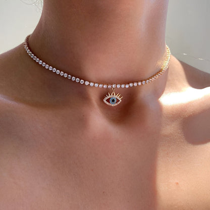 Lucy – Collier Œil Protecteur avec Chaîne Délicate