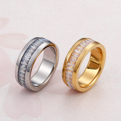 Klarissa – Bague Diamantée en Acier Inoxydable