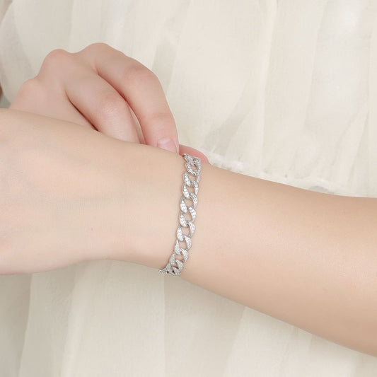 Rafaela – Bracelet Chaîne Cuban Scintillant