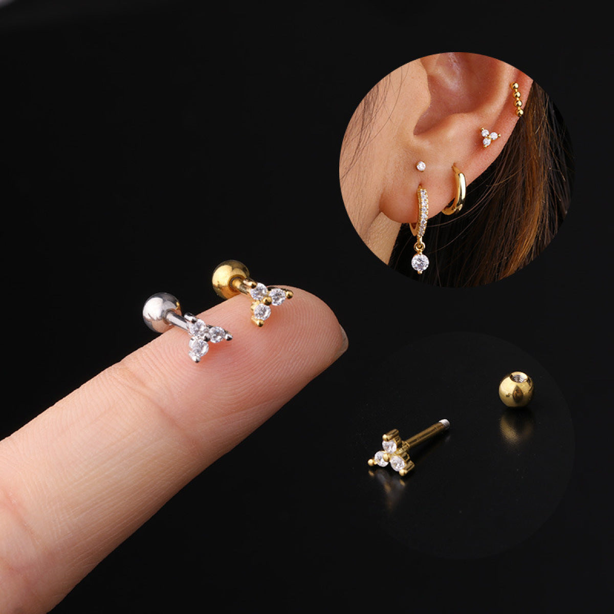 Sophie – Boucles d'oreilles Clous en Acier Inoxydable