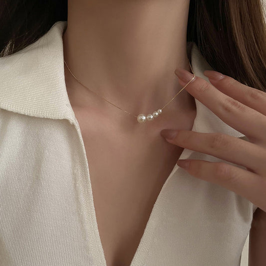 Camille – Collier Doré et Perles
